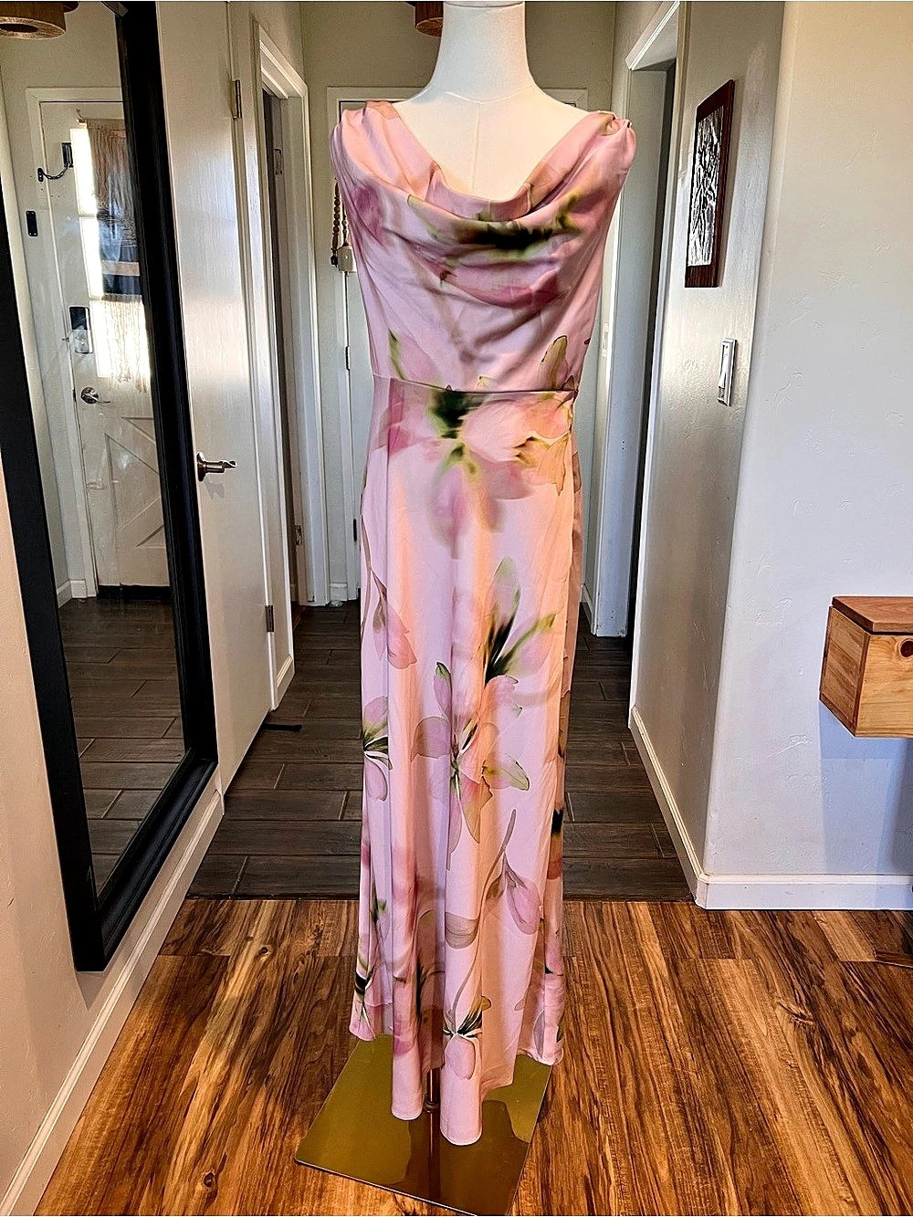 Joie Floral Cowl Neck Maxi Dress in Pink Size 2